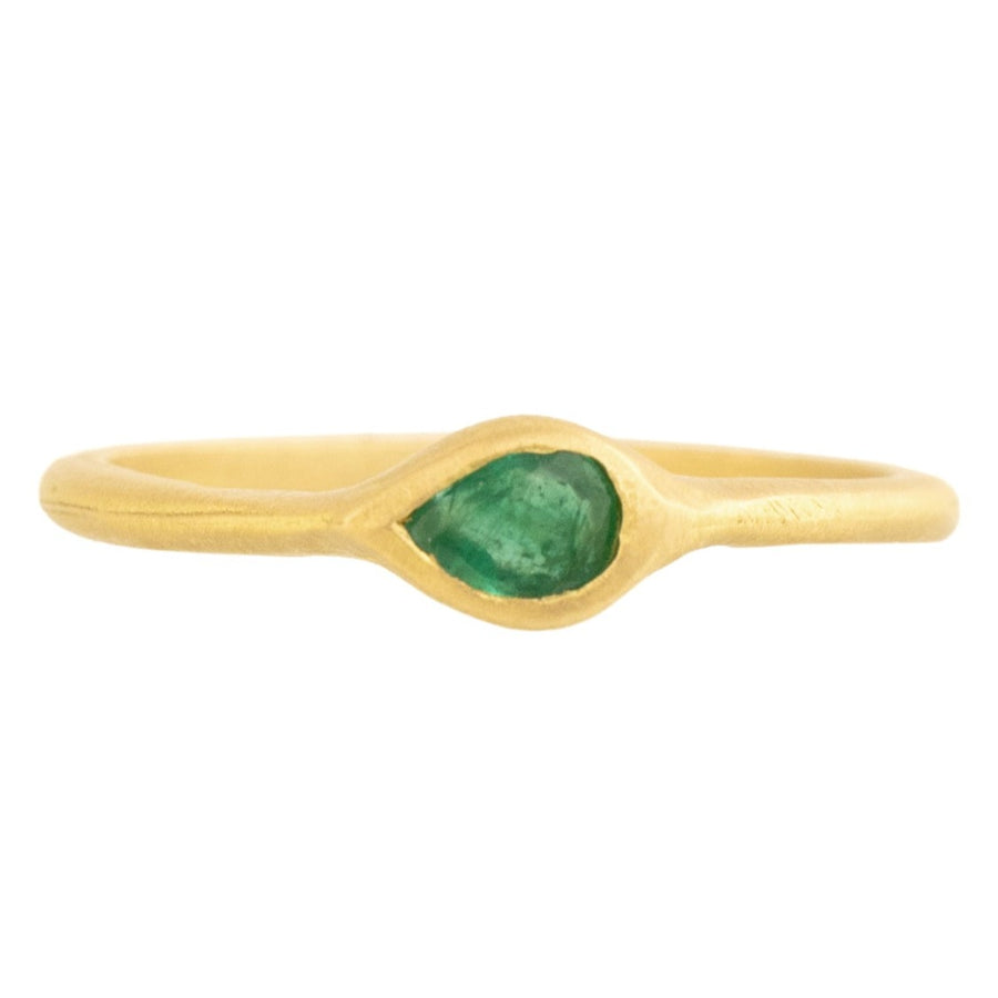 Sweet Gemmy Pear Stackers - 18K Gold + Emerald, Ruby, Tanzanite
