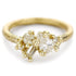 Contrast Cut Diamond Cluster Ring - 18k Gold + White + Champagne Diamonds - KMJ Ruth Tomlinson Jewelry - Bridal