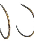 Gold Dust Hoops - 22k Gold Fused with Oxidized Silver