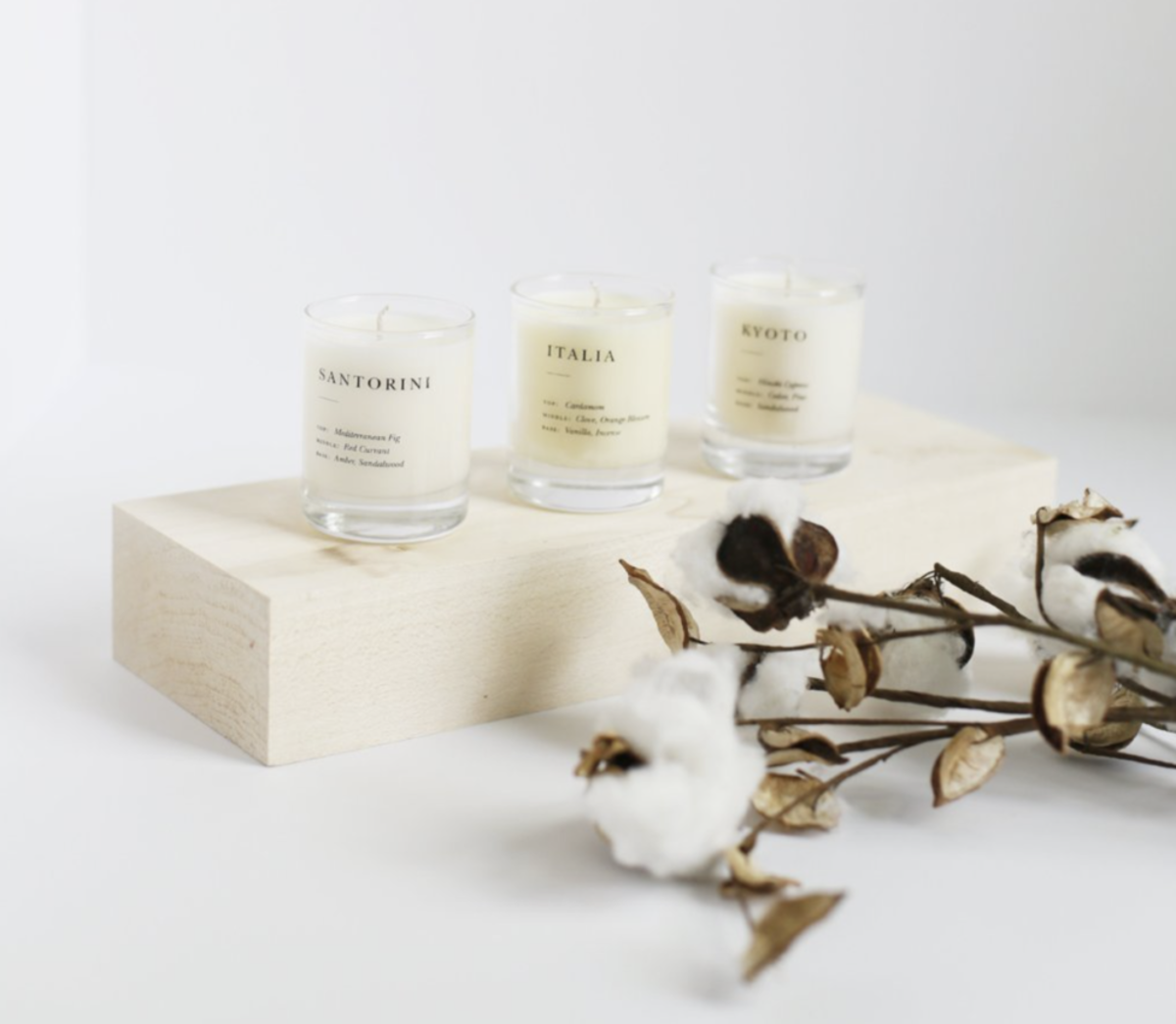 Escapist Votive Candle Set in Tuileries, Maui, &amp; Santorini