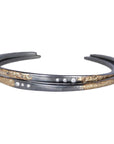 Fused Skinny 2.0 - 18k Gold, Oxidized Silver + Reclaimed Diamonds