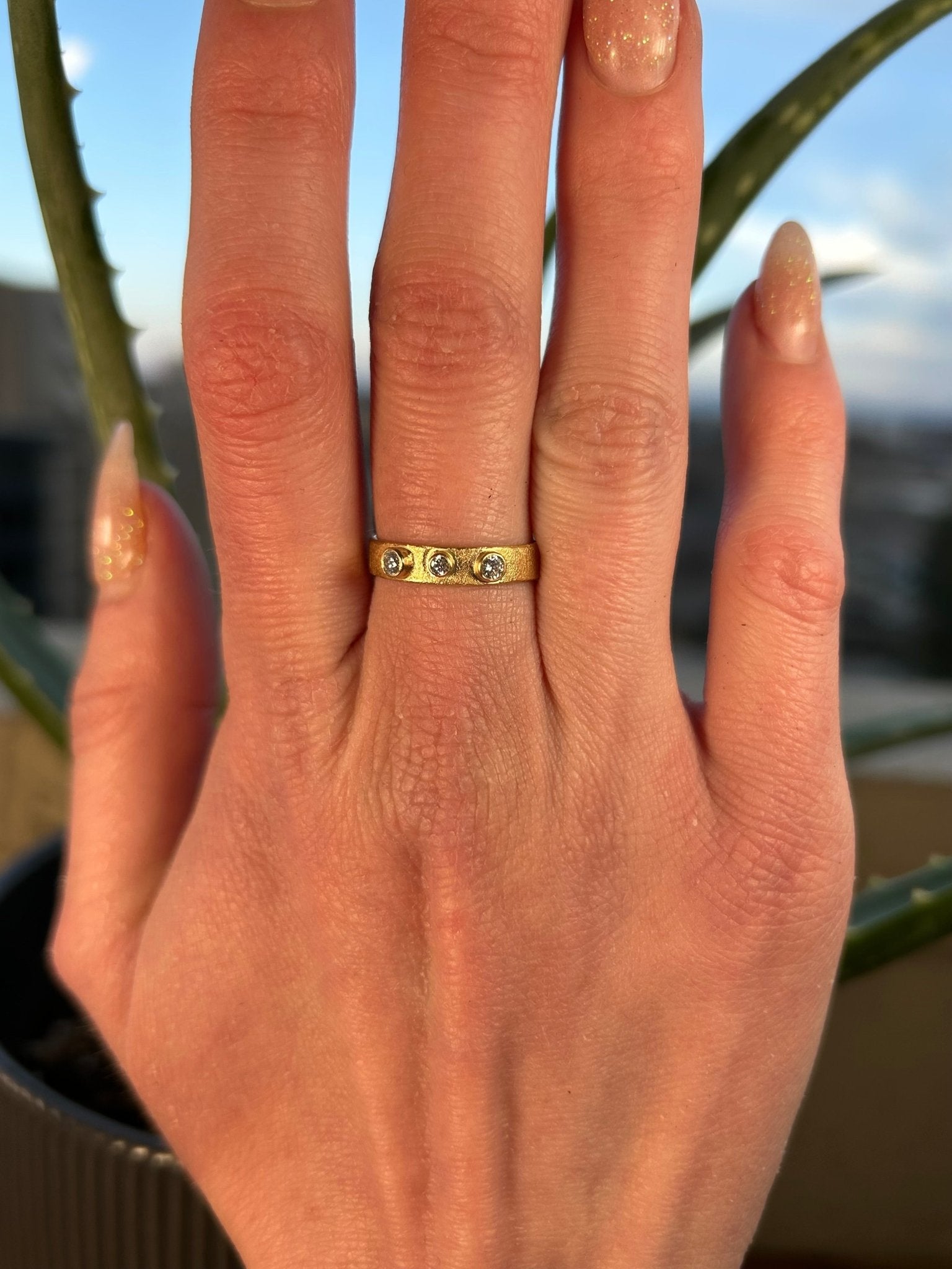 Golden Terra Band - 18k Gold + Reclaimed Diamonds - KMJ Kate Maller Jewelry Jewelry - Rings