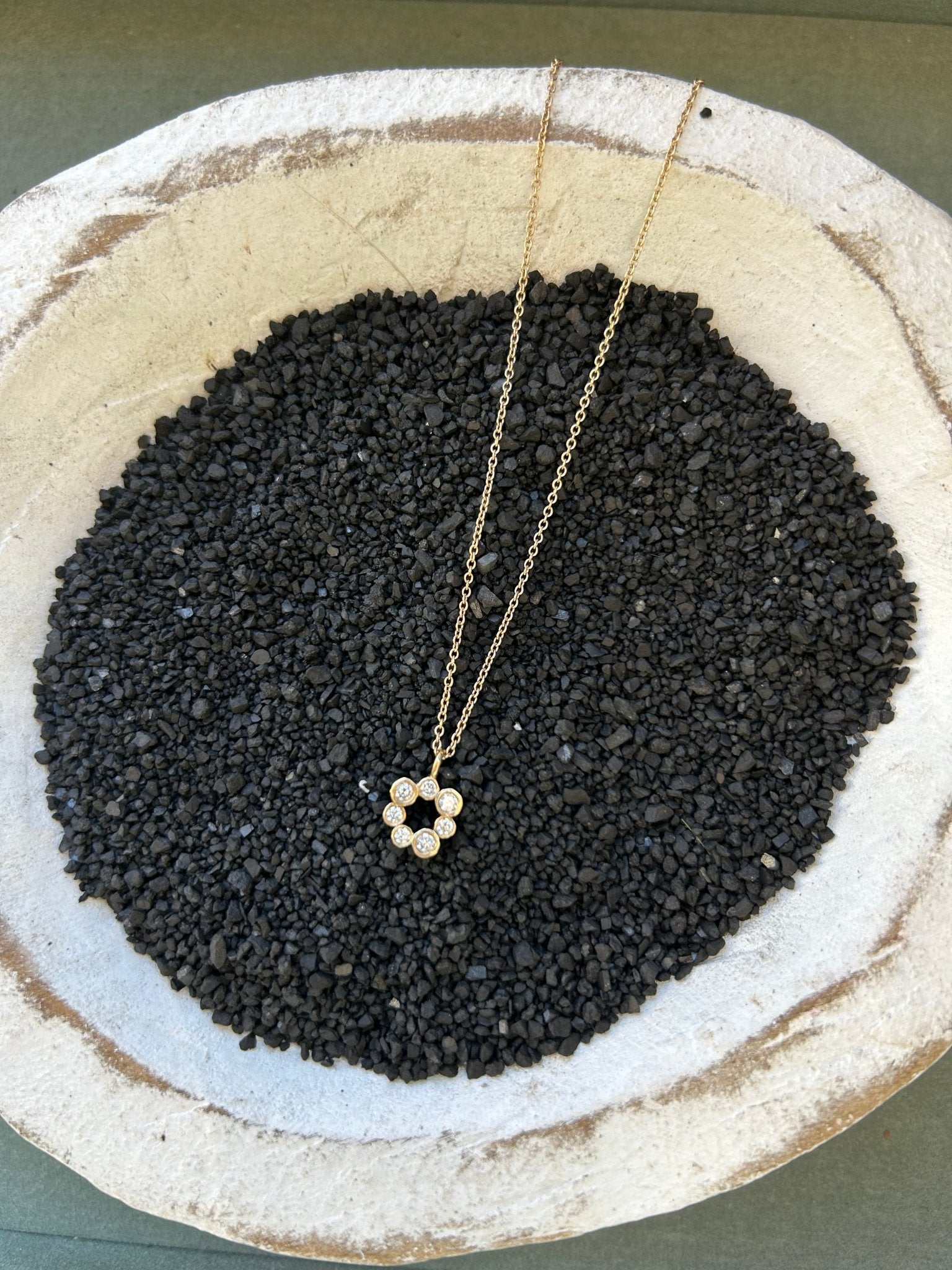 Organic Princess Necklace - 18k gold, Oxidized Silver + Diamonds - KMJ Kate Maller Jewelry Jewelry - Necklaces
