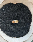 Stay Golden Band - 18k gold, Oxidized Silver, Reclaimed Brilliant Diamonds + Black Diamonds