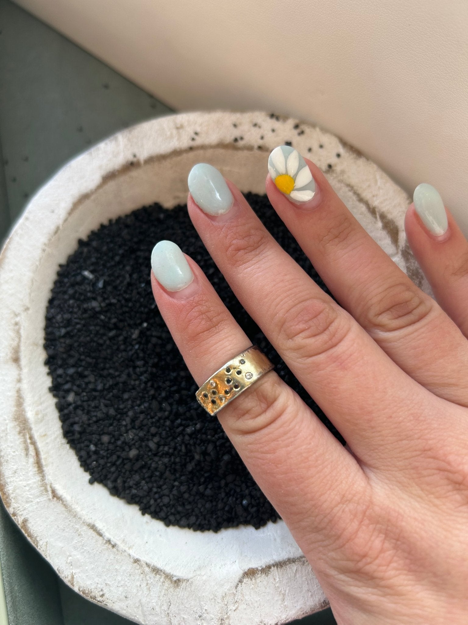 Stay Golden Band - 18k gold, Oxidized Silver, Reclaimed Brilliant Diamonds + Black Diamonds - KMJ Kate Maller Jewelry Jewelry - Bridal