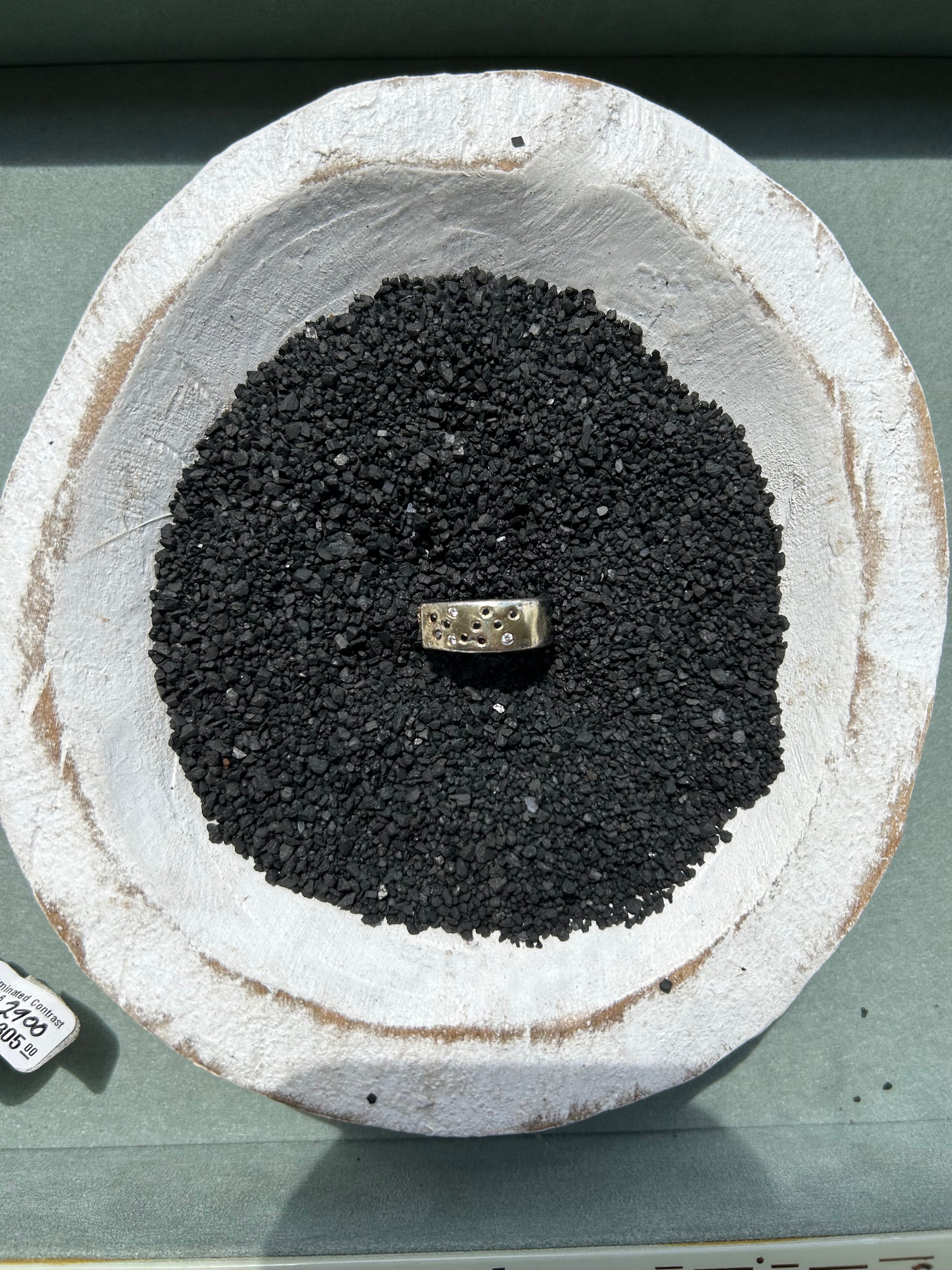 Stay Golden Band - 18k gold, Oxidized Silver, Reclaimed Brilliant Diamonds + Black Diamonds