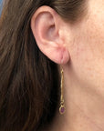 Illumination Earrings - Brass, Gold Fill +Rubies
