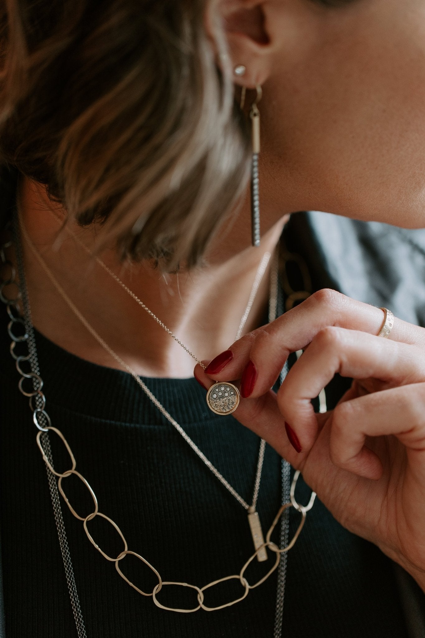 Traveler’s Coin Necklace - 22k/18k Gold, Oxidized Silver + Reclaimed Diamonds - KMJ Kate Maller Jewelry Jewelry - Necklaces