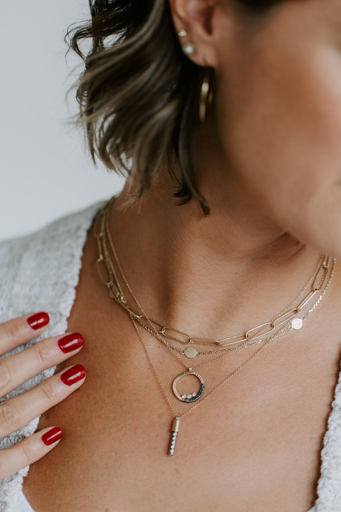 Mini Turning Aspen Necklace (redesigned) - 18k Gold, Oxidized Silver + Reclaimed Diamonds - KMJ Kate Maller Jewelry Jewelry - Necklaces