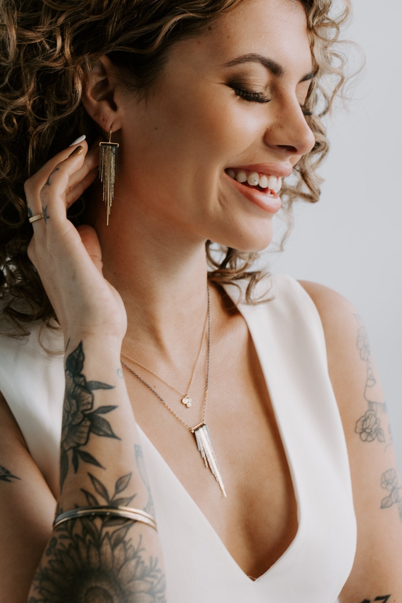 Decidedly Deco Earrings - 18k/22k Gold, Silver - KMJ Kate Maller Jewelry Jewelry - Earrings
