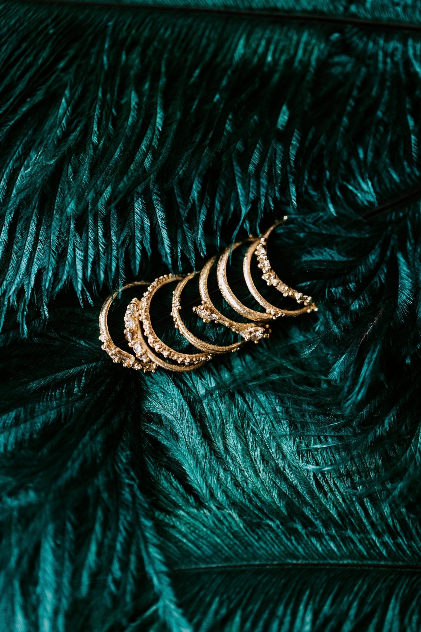 Small Asymmetric Diamond Encrusted Band - 14k Gold + Diamonds - KMJ Ruth Tomlinson Jewelry - Bridal