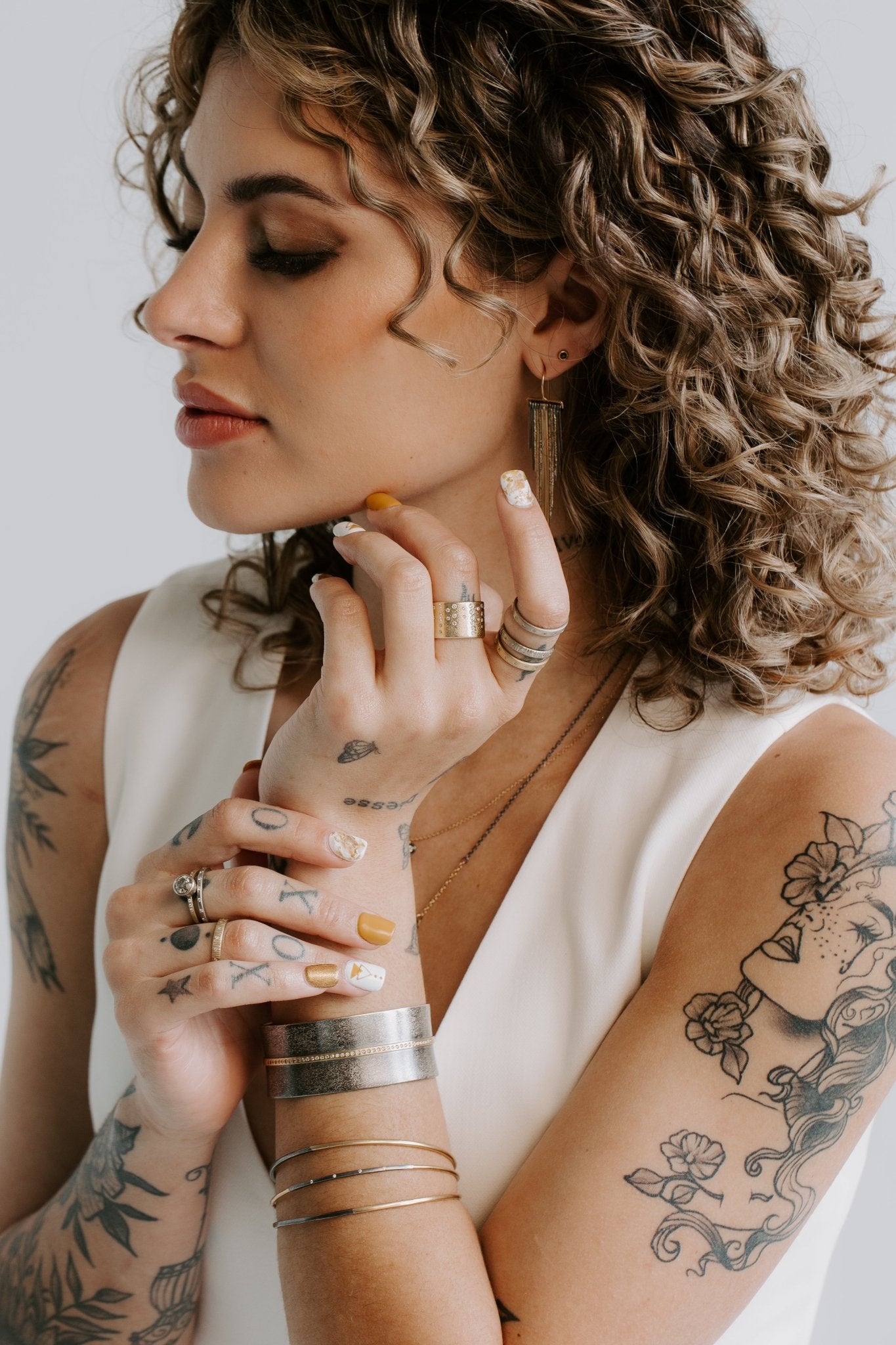 Black + Gold Legacy Stacker Bangles - 18k gold + Oxidized Silver - KMJ Kate Maller Jewelry Jewelry - Bracelets