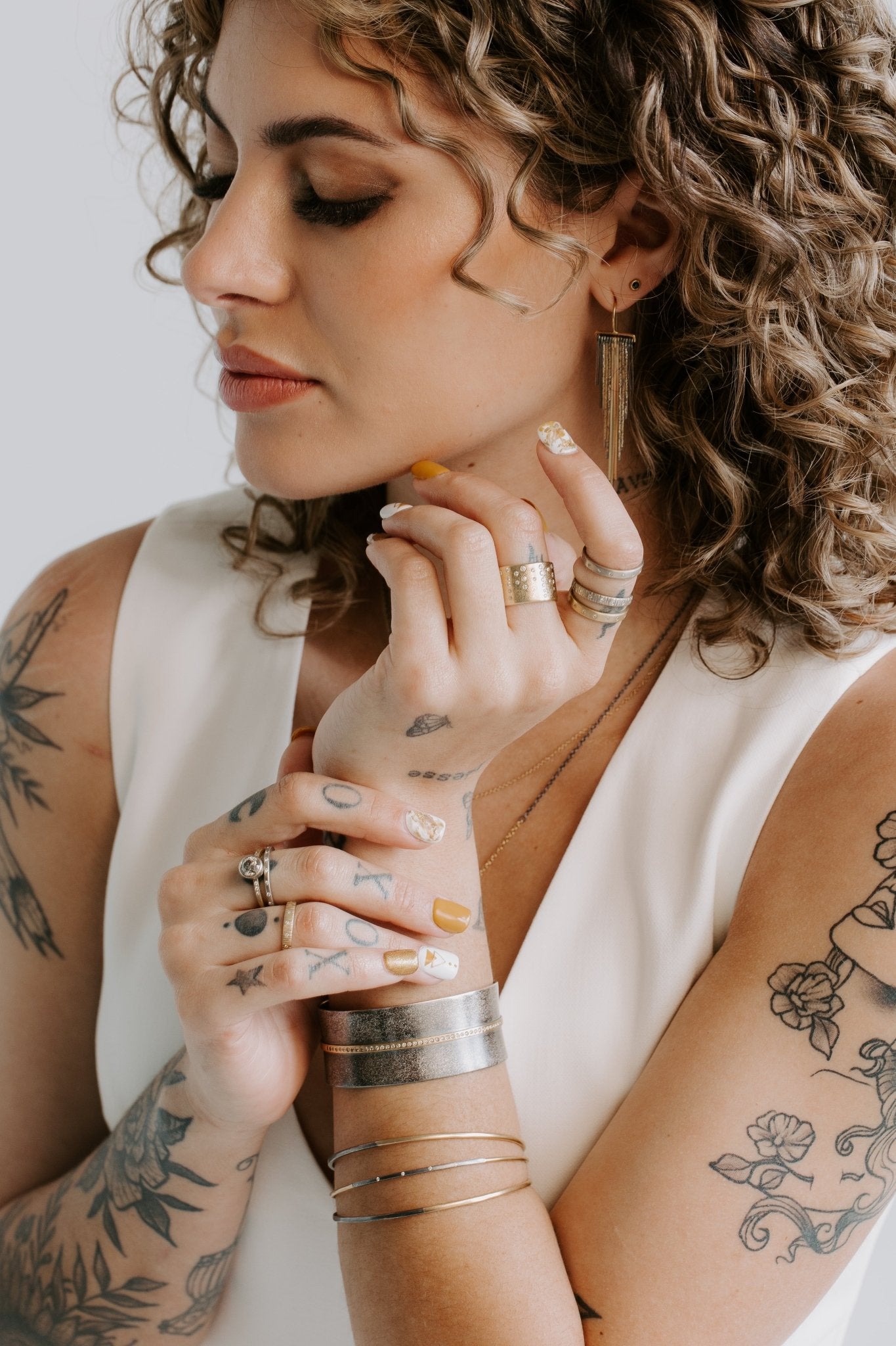 Legacy Diamond Ring - Salt + Pepper Brilliant Cut Diamond set in an 14kpw Gold Smooth Bezel + 18ky Gold Band with Flush Set VS side Diamonds - KMJ Kate Maller Jewelry Jewelry - Bridal