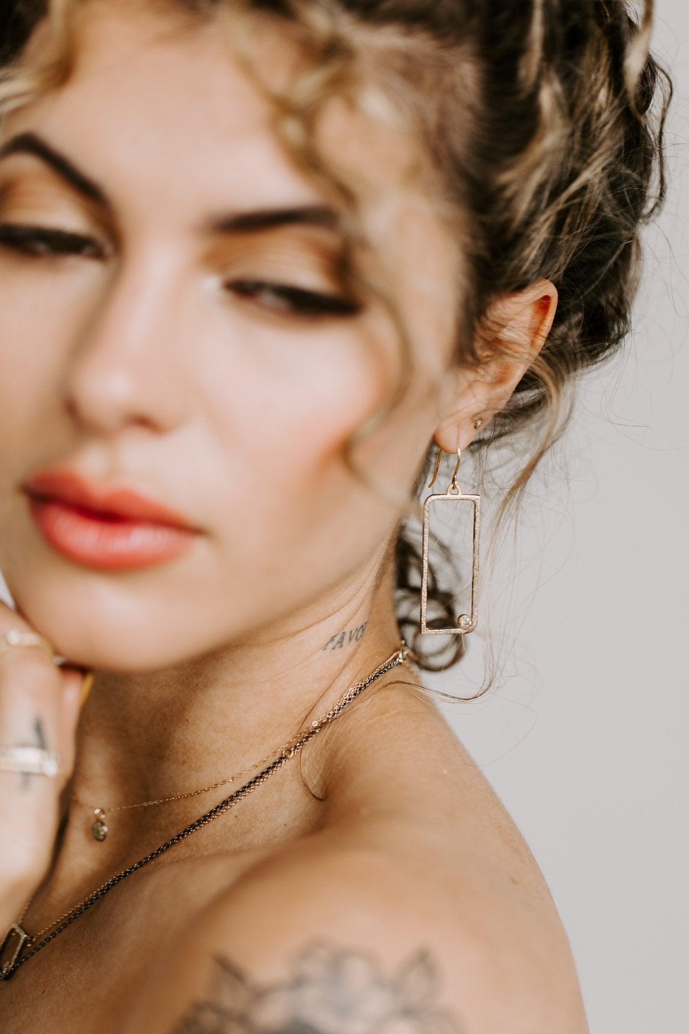 Floating Square Hoops with Diamonds - 22k/18k Gold, Oxidized Silver + Reclaimed Diamonds - KMJ Kate Maller Jewelry Jewelry - Earrings