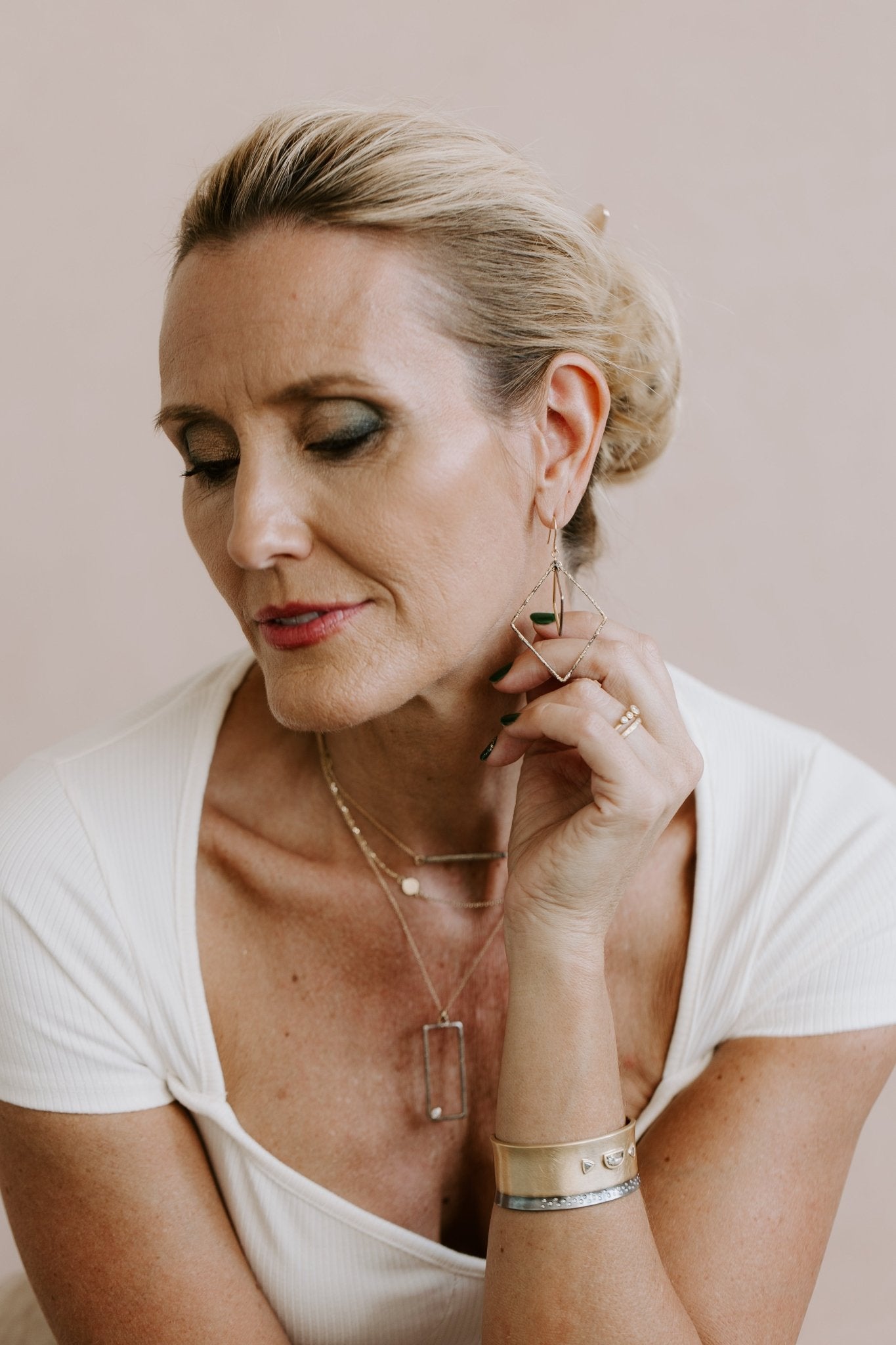 Terra Bar Necklace - 22k/18k Gold + Oxidized Silver - KMJ Kate Maller Jewelry Jewelry - Necklaces