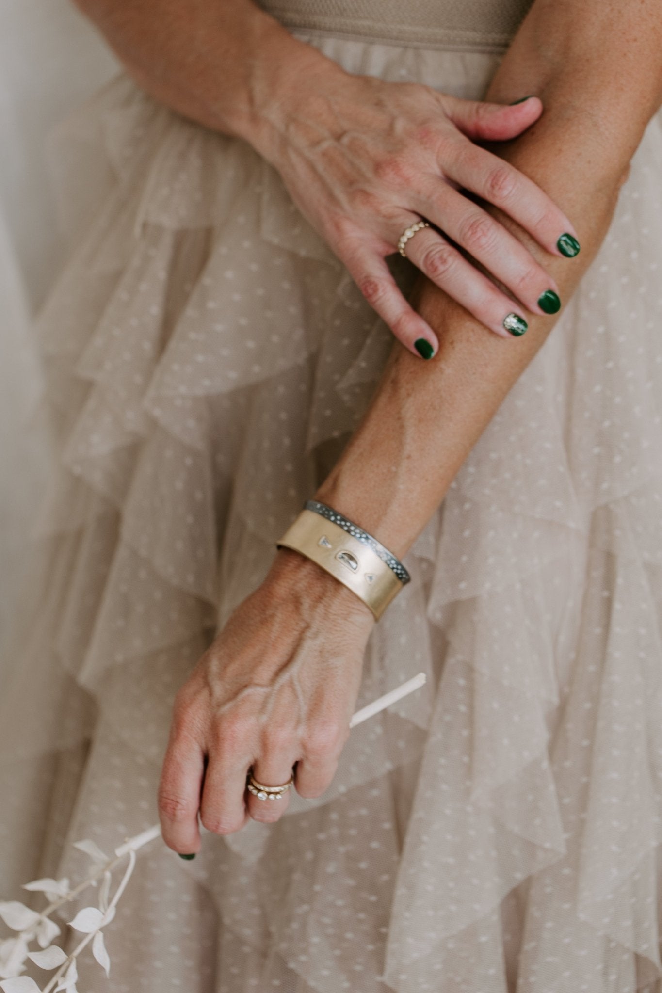 OOAK Signature Cuff 001 - 18ky Gold, Oxidized Silver + Diamonds - KMJ Kate Maller Jewelry Jewelry - Bracelets