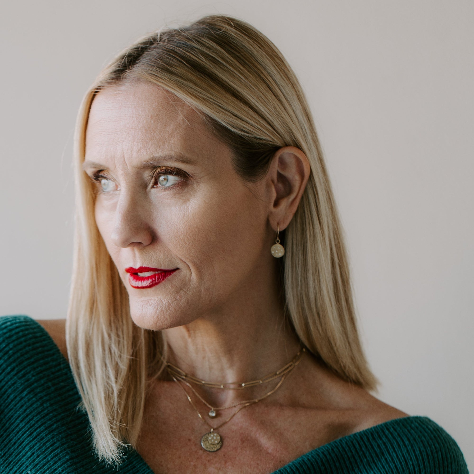 18k Gold Scattered Diamond Disc Earrings - 18ky Gold + Reclaimed Diamonds