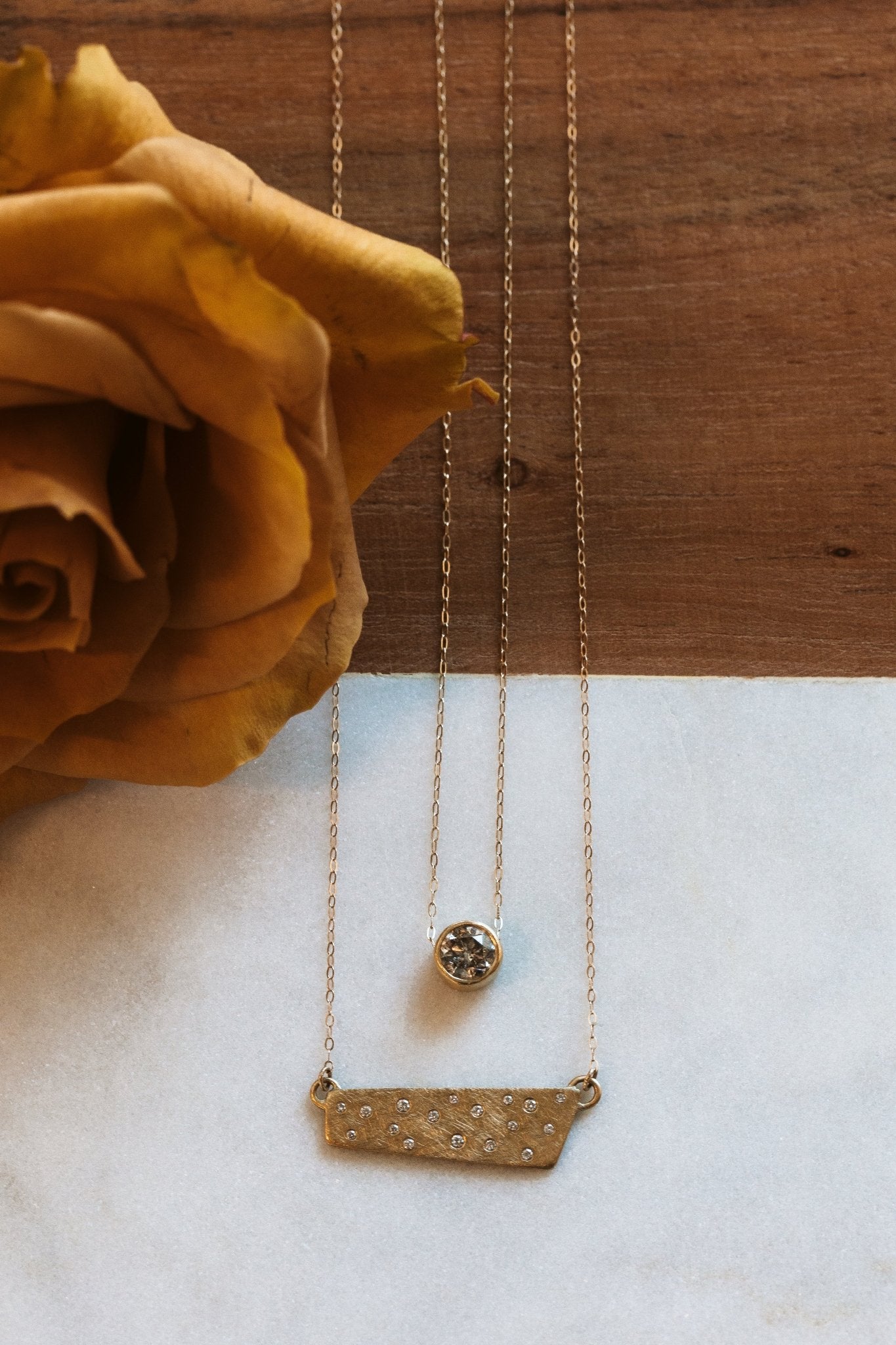 Scattered Diamond Necklace - KMJ Kate Maller Jewelry Jewelry - Necklaces