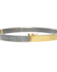 KMJ Essential Hinged Bangle + Diamonds - 22ky, 18ky, Oxidized Silver + VS Diamonds