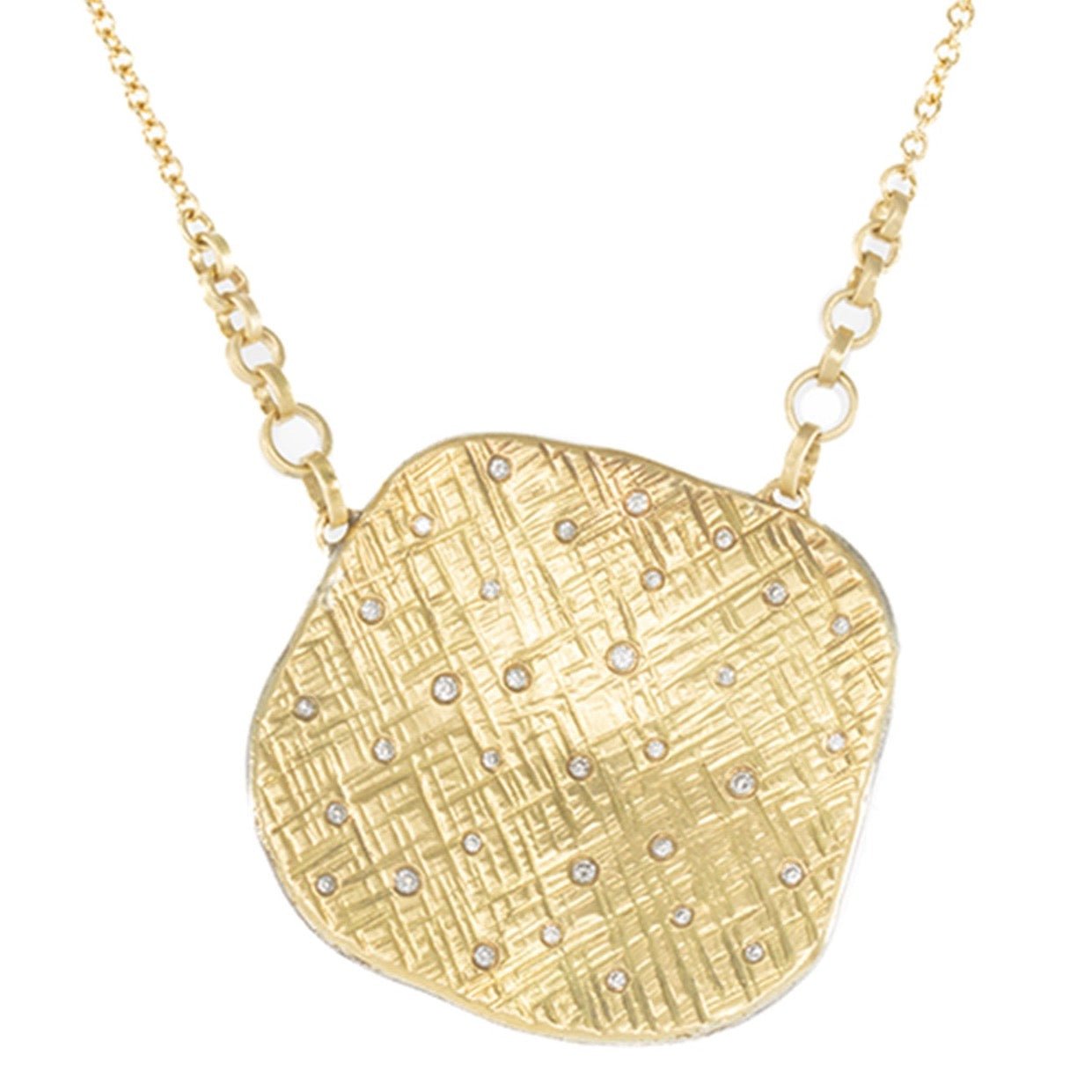 Aspen Squared Statement Necklace - 14ky Gold + Diamonds - KMJ Kate Maller Jewelry Jewelry - Necklaces
