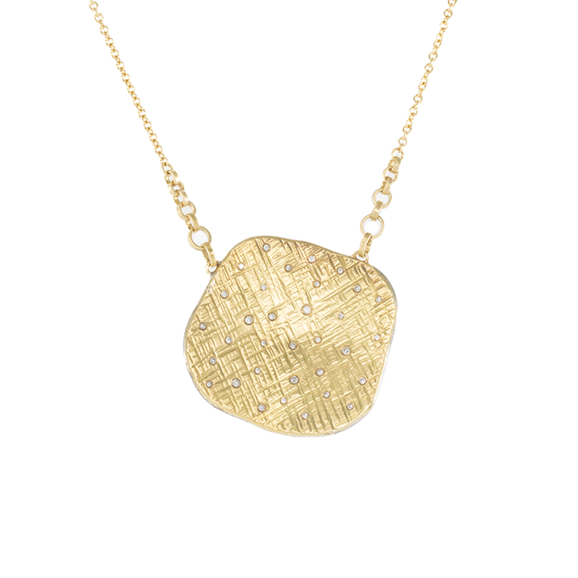 Aspen Squared Statement Necklace - 14ky Gold + Diamonds - KMJ Kate Maller Jewelry Jewelry - Necklaces