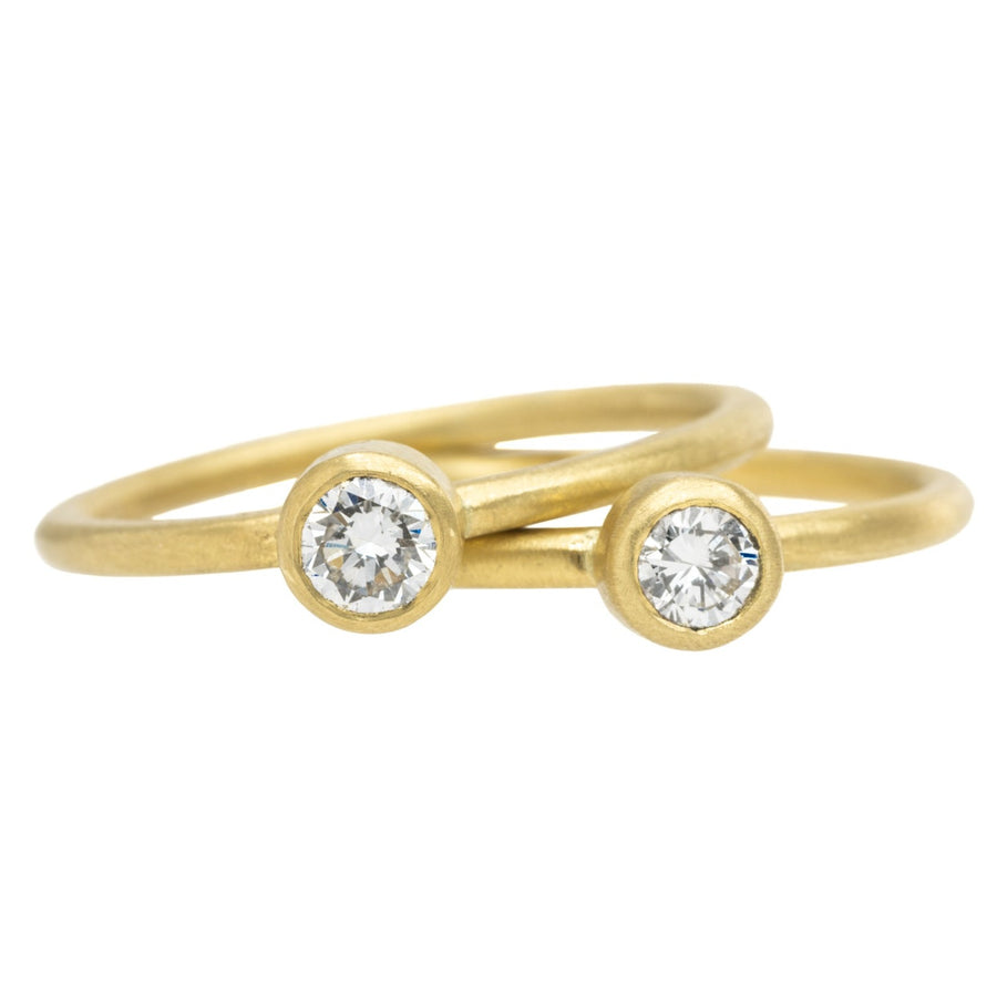Shine On Diamond Ring - 18ky Gold + VS Reclaimed Diamonds 4mm