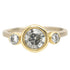Legacy Diamond Ring - Salt + Pepper Brilliant Cut Diamond set in an 18ky Gold Extra Heavy Bezel with VS Side Diamonds on a 14kpw Gold Band - KMJ Kate Maller Jewelry Jewelry - Bridal
