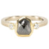 OOAK Shield Shaped Rose Cut Black Diamond Ring + VS Accents - 18k Palladium White Gold + 18k Gold + Diamonds - KMJ Kate Maller Jewelry Jewelry - Bridal