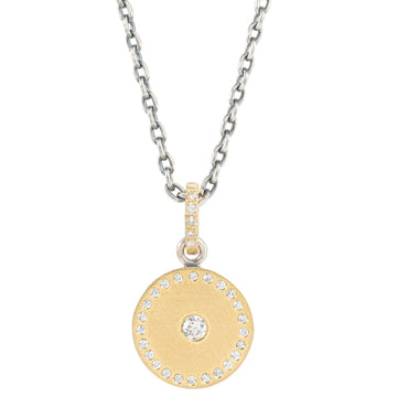 Ronde Necklace - Silver + 18k Gold + Diamond