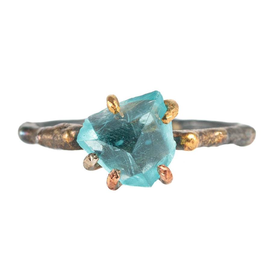 Apatite Small Stone Ring - 18k Gold, 14k Gold, Silver + Apatite