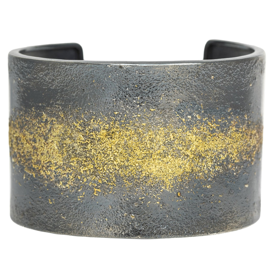 Starry Night Cuff - 22k Gold Fused with Oxidized Silver