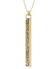 Slice Necklace w/ Colored Diamond - 22k/18k Gold, Oxidized Silver + Colored Diamond