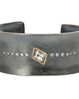 OOAK Hip to Be Square Cuff - 18ky Gold, Silver + Diamonds