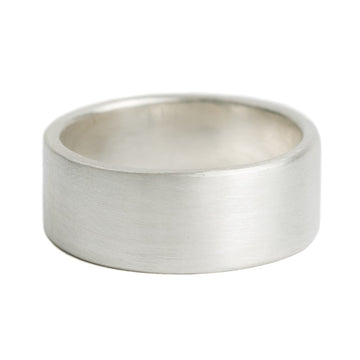 Brushed Silver Medium Weight Straight Wall Band