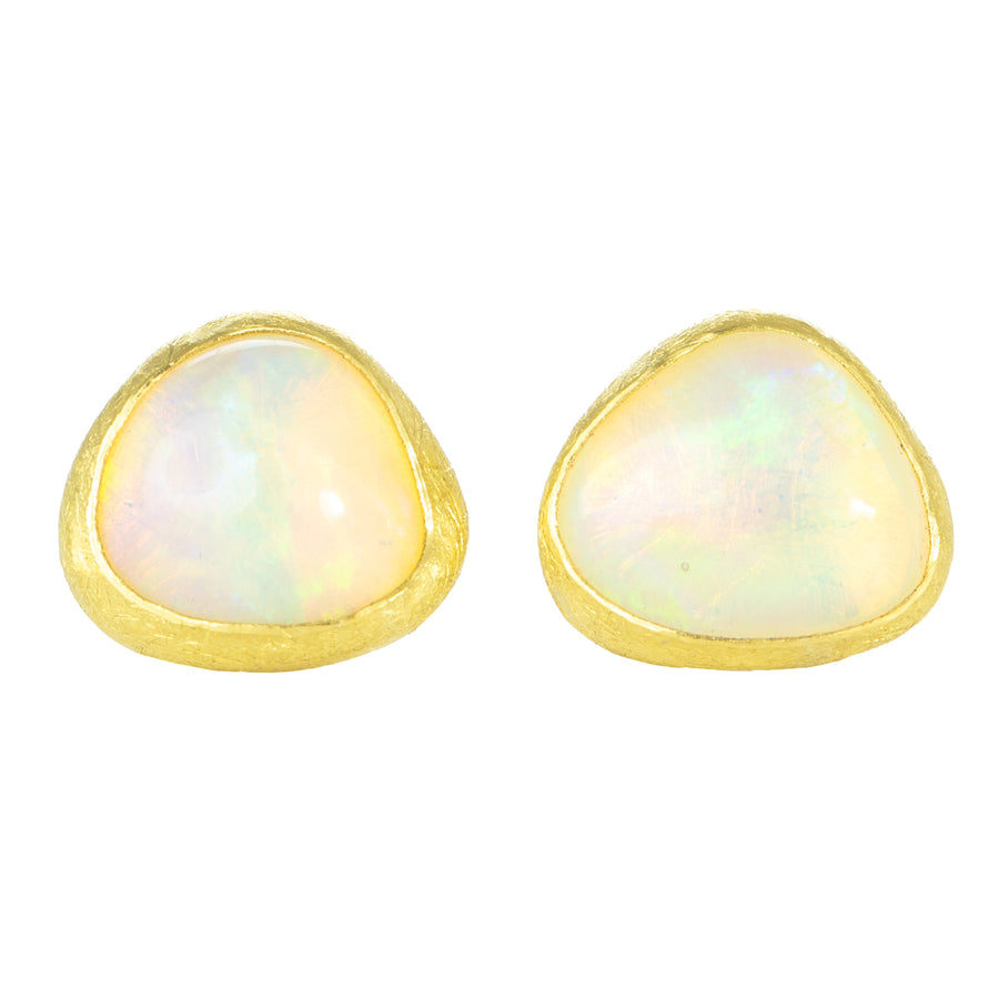 Irregular Ethiopian Opal Pebble Earrings - 18k/22k Gold