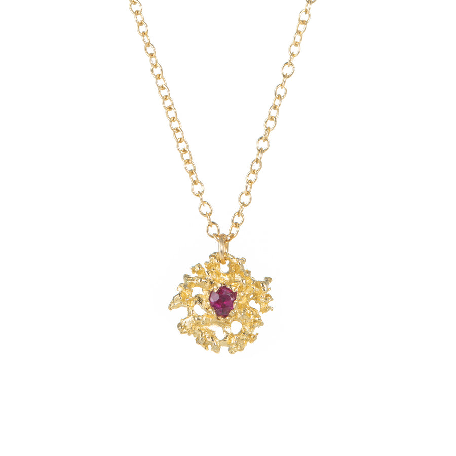 Star Necklace in Ruby + 14ky Gold