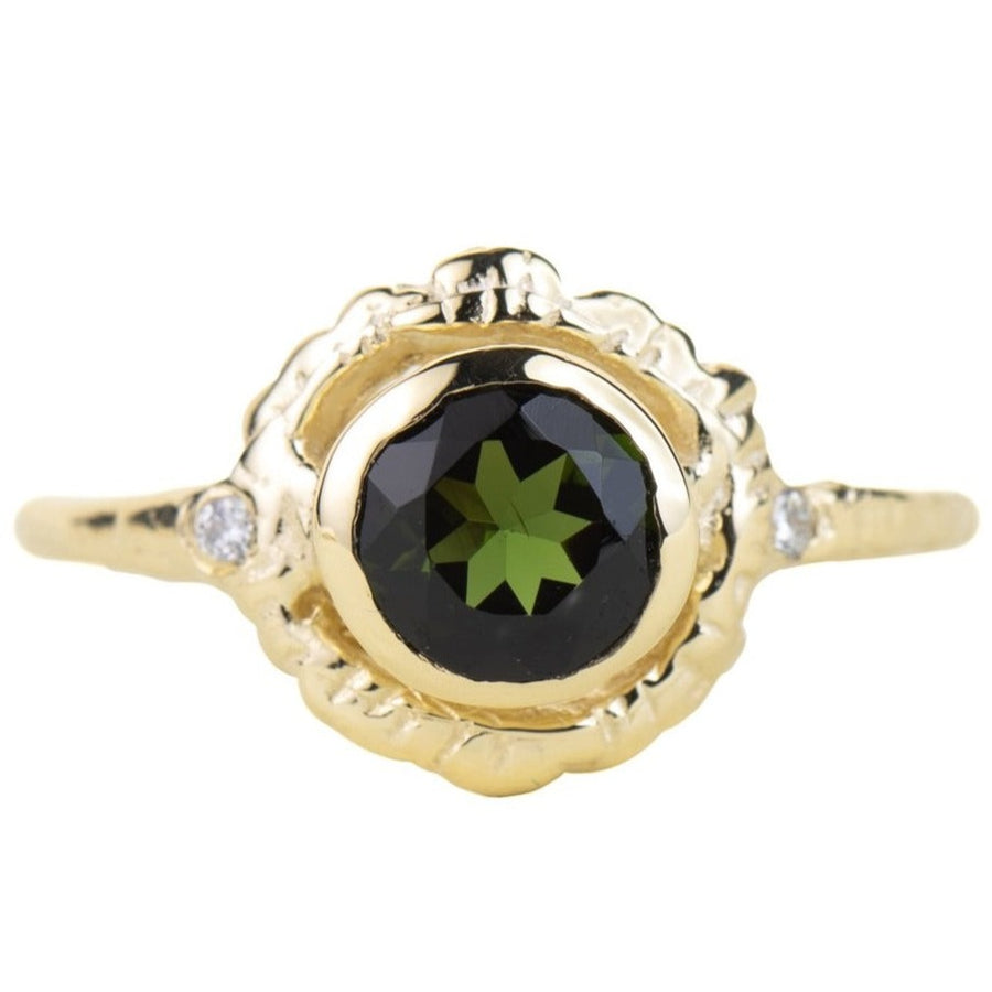 Creative Light Supreme Ring - Green Tourmaline, Diamonds + 14k Gold