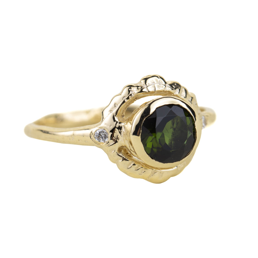 Creative Light Supreme Ring - Green Tourmaline, Diamonds + 14k Gold