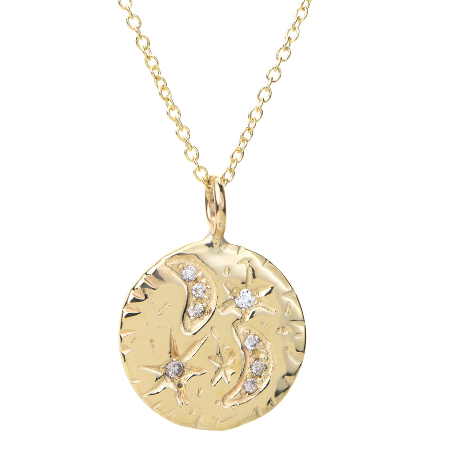Universal Love Necklace - Diamonds + 14k Gold