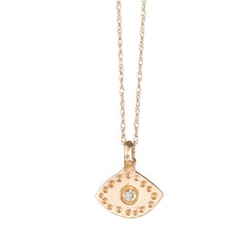 Eye Necklace - 14k Gold + Diamond