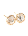 Moonstone Jester Studs - 14k Gold