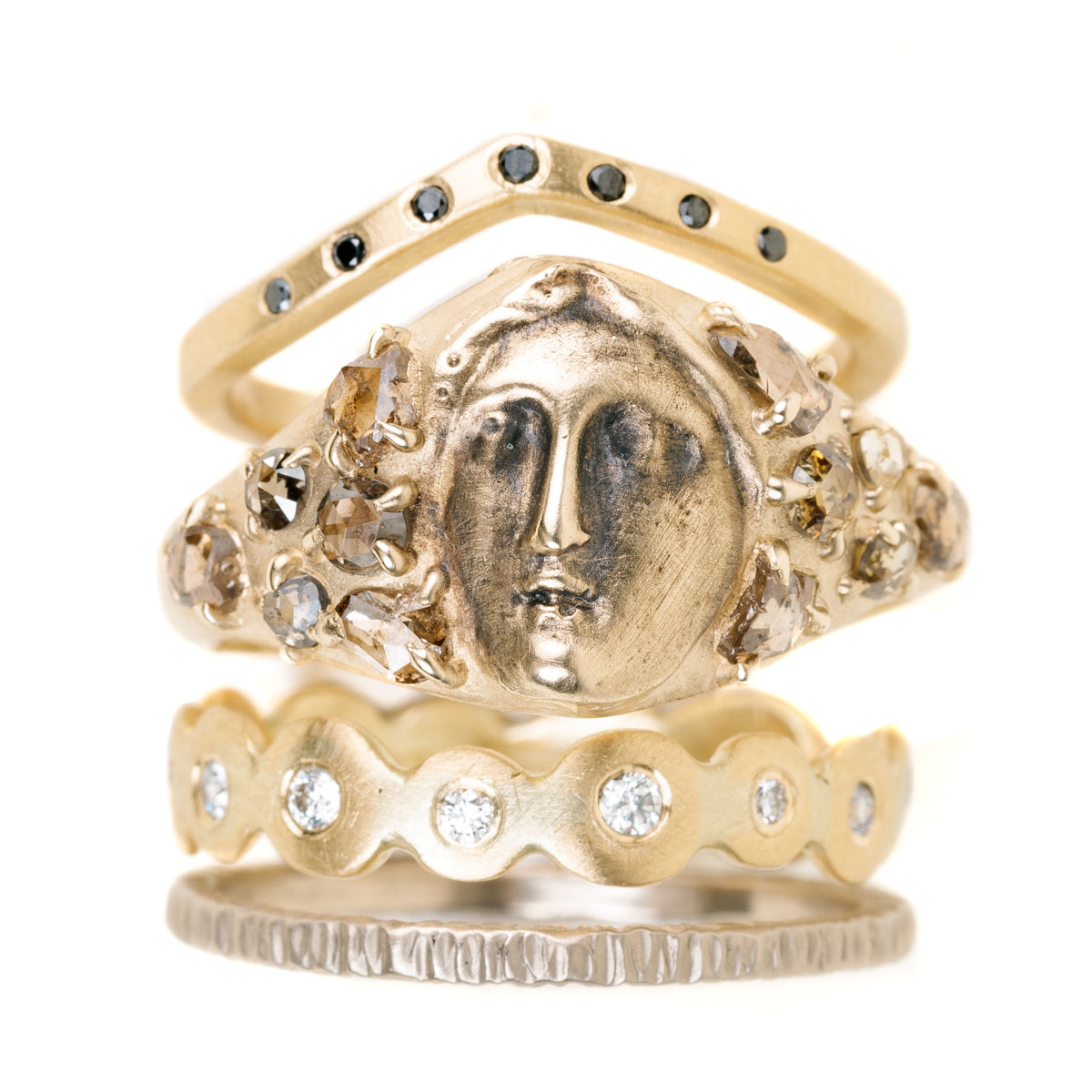 Golden Disc Ring - 18ky Gold + VS Diamonds