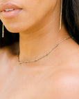 Dusted Bar + Link Necklace - 22k/14k Gold + Oxidized Silver - KMJ Kate Maller Jewelry Jewelry - Necklaces