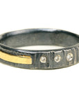 Classic Aspen Band - 18k gold, Oxidized Silver + Reclaimed Diamonds