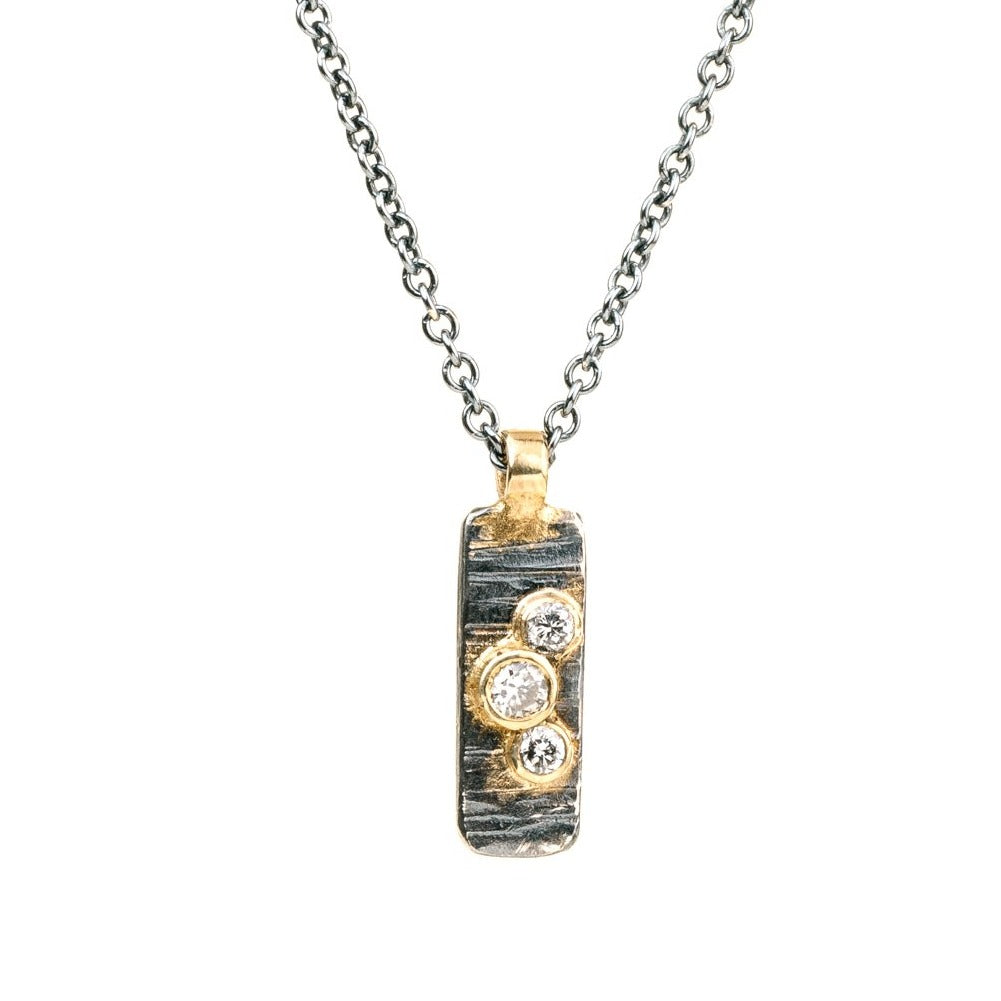 Aspen Bauble Necklace - 18k gold, Oxidized Silver + Reclaimed Diamonds
