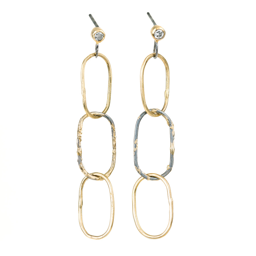 Breezy Chain Link Earrings - 18k Gold + Reclaimed Diamonds