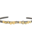 In Bloom Stacking Skinny Cuff - 22k Gold Dust, 18k Gold, Oxidized Silver + Reclaimed Diamonds