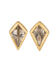 Cognac Rosecut Kite Diamond Studs - 18ky + Diamonds