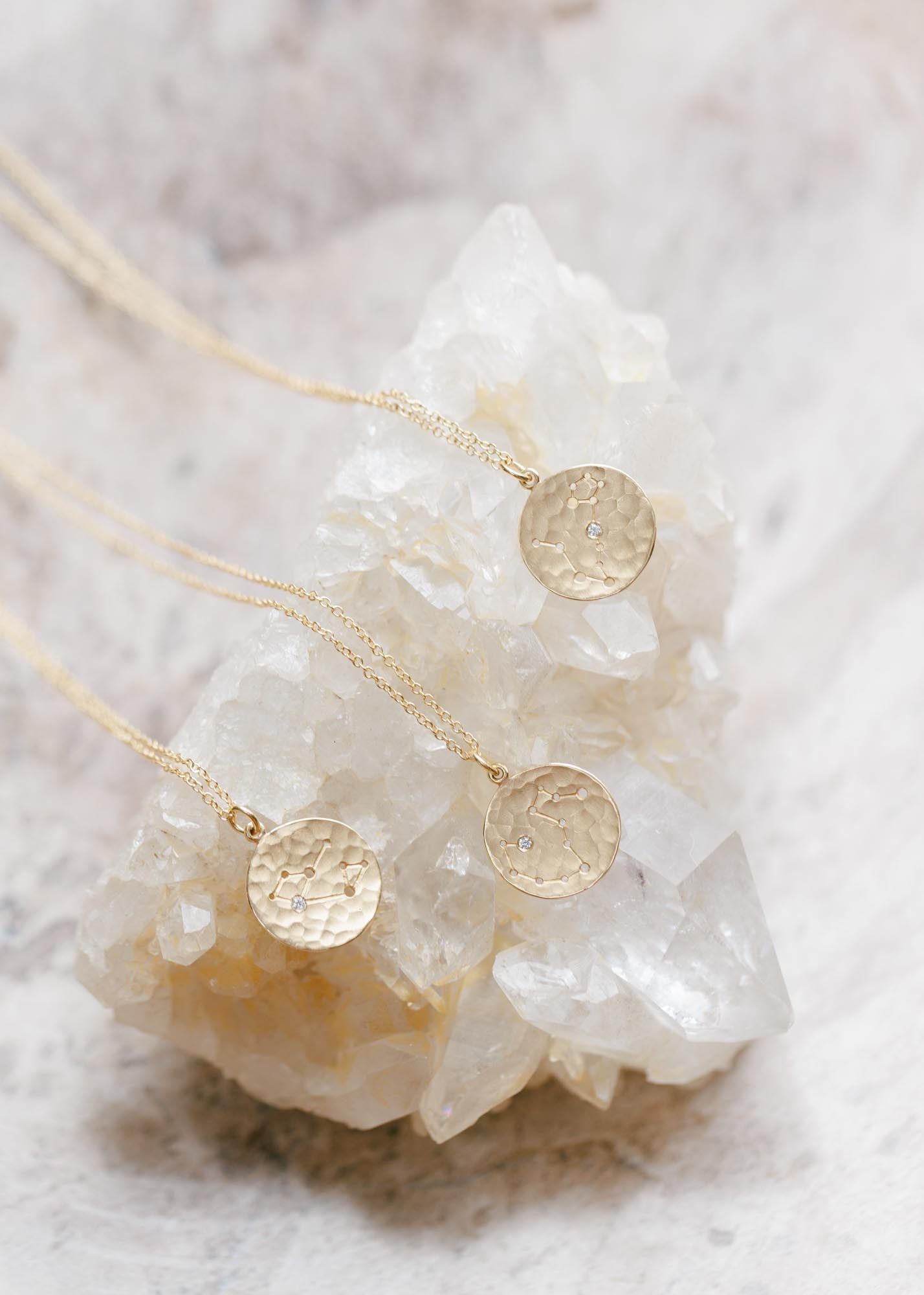 Celestial Sign Necklaces - 18k Gold + Diamond