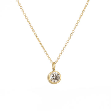 Timeless Solitaire Necklace - 18k/14k Gold + .4 ctw Reclaimed Diamond